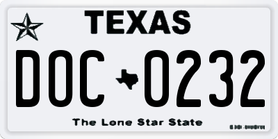 TX license plate DOC0232
