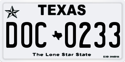TX license plate DOC0233