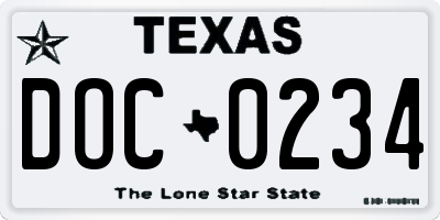 TX license plate DOC0234