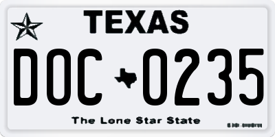 TX license plate DOC0235