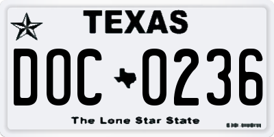 TX license plate DOC0236