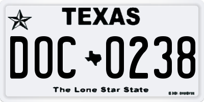 TX license plate DOC0238