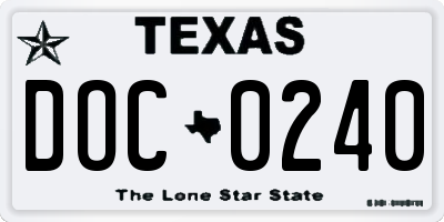 TX license plate DOC0240