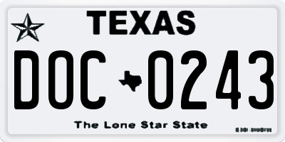 TX license plate DOC0243