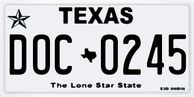 TX license plate DOC0245