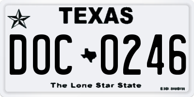 TX license plate DOC0246