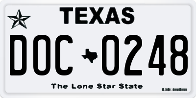 TX license plate DOC0248
