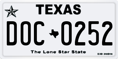 TX license plate DOC0252