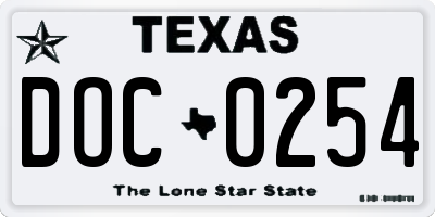 TX license plate DOC0254