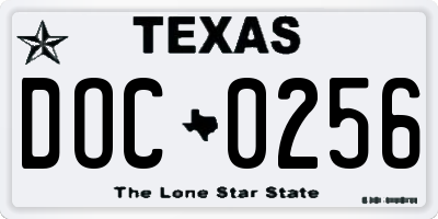 TX license plate DOC0256