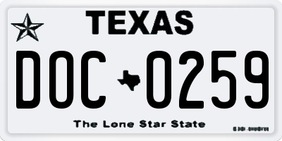 TX license plate DOC0259