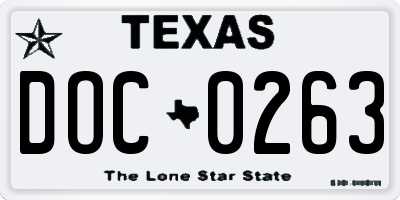 TX license plate DOC0263