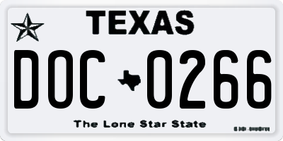 TX license plate DOC0266