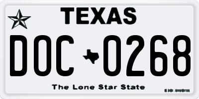 TX license plate DOC0268
