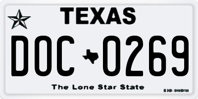 TX license plate DOC0269