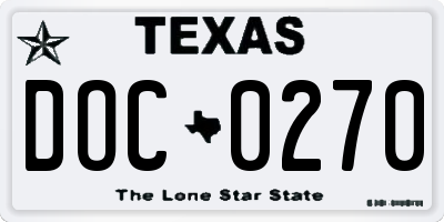TX license plate DOC0270