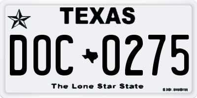 TX license plate DOC0275