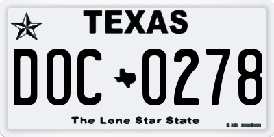 TX license plate DOC0278