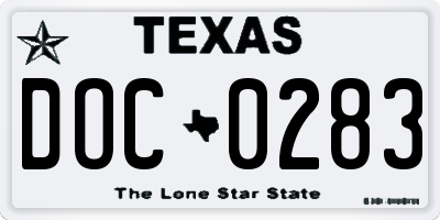 TX license plate DOC0283