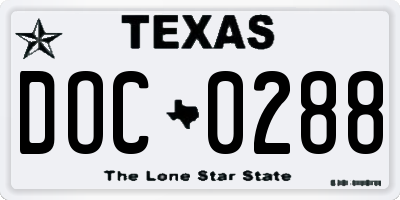 TX license plate DOC0288
