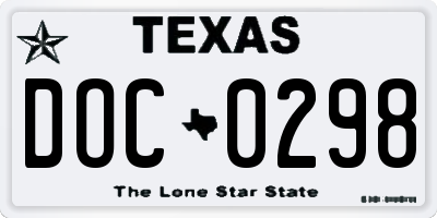 TX license plate DOC0298