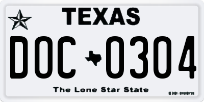TX license plate DOC0304