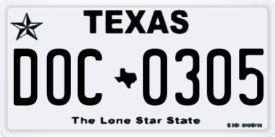 TX license plate DOC0305