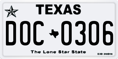 TX license plate DOC0306