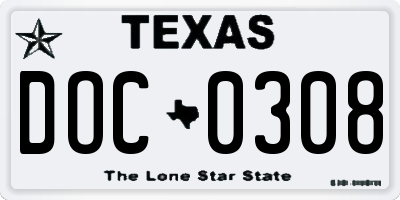 TX license plate DOC0308