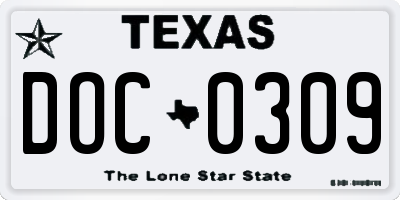 TX license plate DOC0309