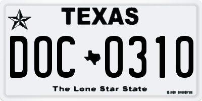 TX license plate DOC0310