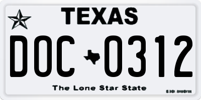 TX license plate DOC0312