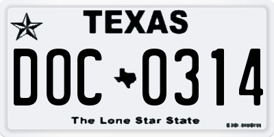 TX license plate DOC0314