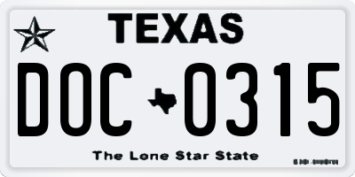TX license plate DOC0315