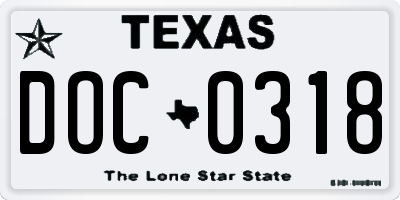 TX license plate DOC0318