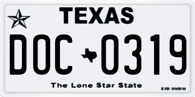 TX license plate DOC0319