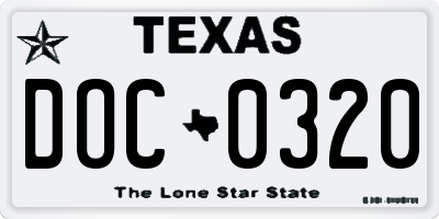 TX license plate DOC0320