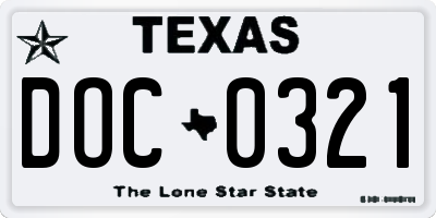 TX license plate DOC0321