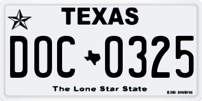 TX license plate DOC0325