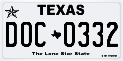 TX license plate DOC0332