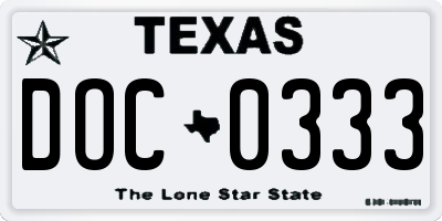 TX license plate DOC0333