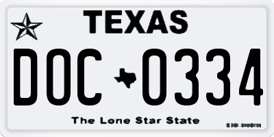 TX license plate DOC0334