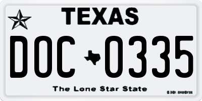 TX license plate DOC0335
