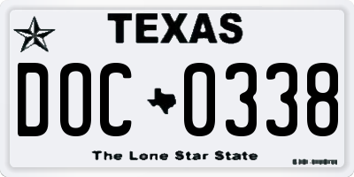 TX license plate DOC0338