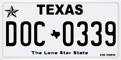 TX license plate DOC0339