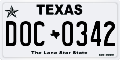 TX license plate DOC0342