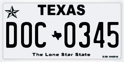 TX license plate DOC0345