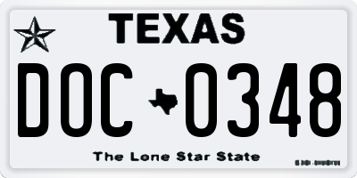 TX license plate DOC0348