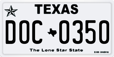 TX license plate DOC0350