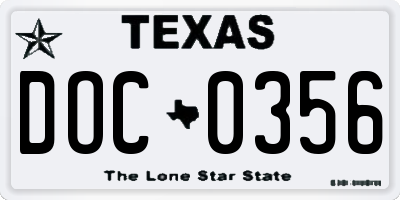 TX license plate DOC0356